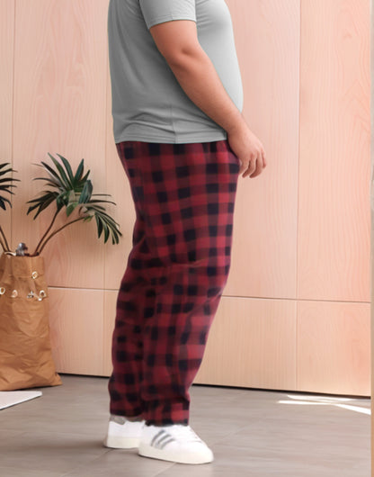 Side view of Plus Size Pajama Elastic Waist Pants.