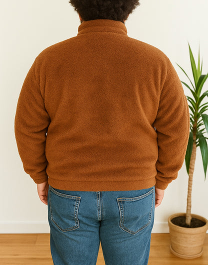 Back view of Plus Size Mens Bomber Jacket.