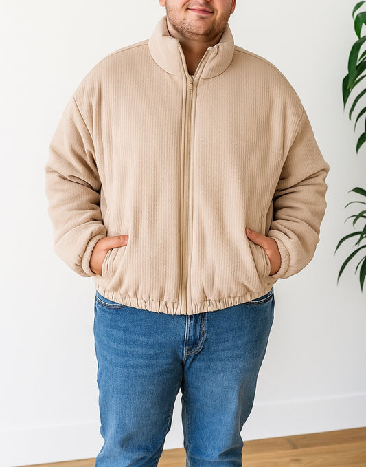 Front view of Plus Size Mens Puffer Jacket.