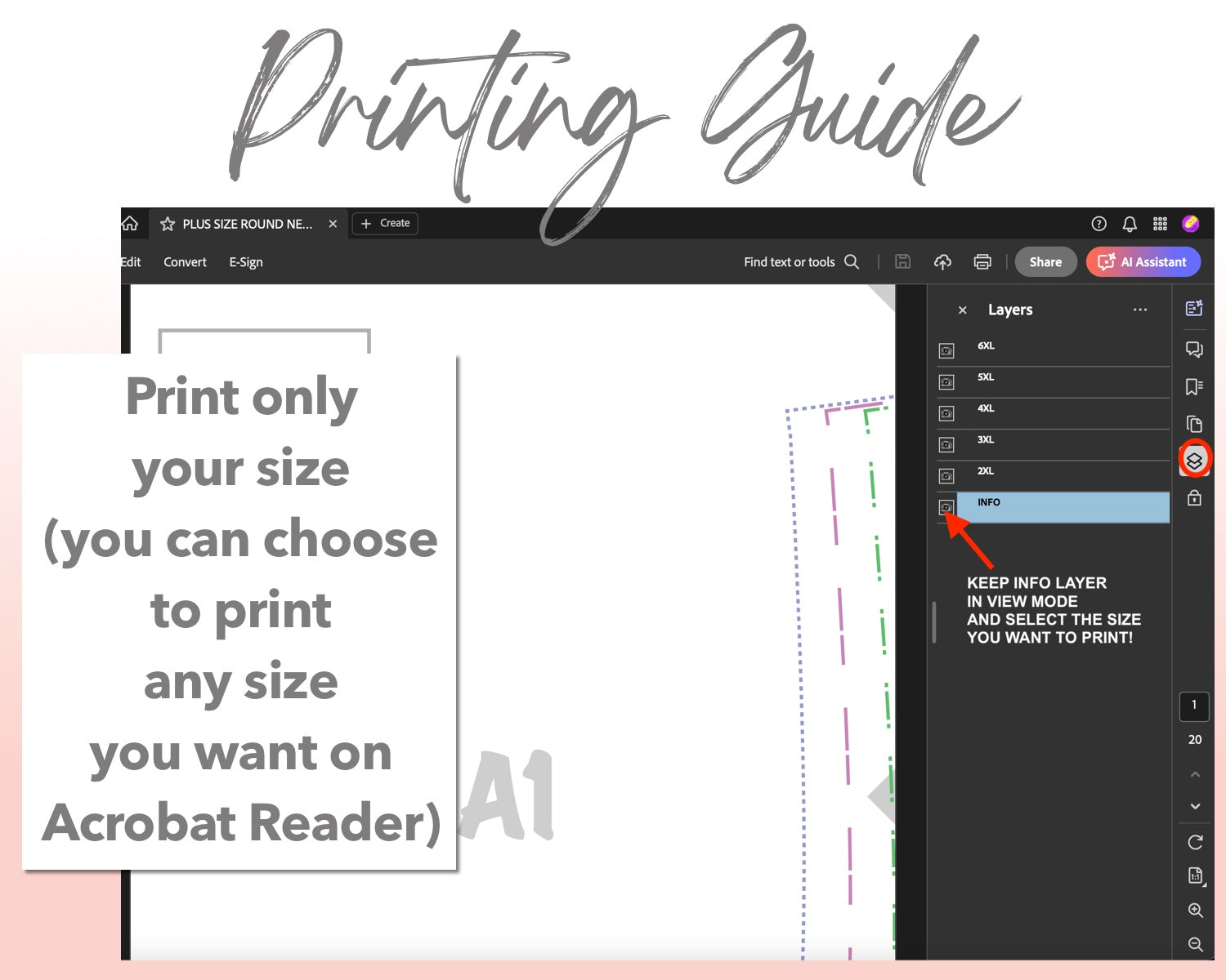 Plus Size Round Neck Pocket Tank Top sewing pattern printing guide.