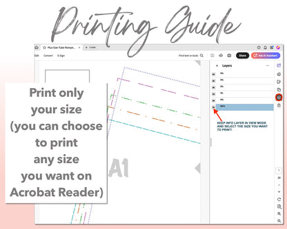Plus Size Tube Romper sewing pattern printing guide.