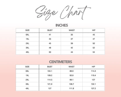 Patterns For Plus Size Women size chart.