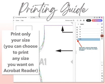 Plus Size V-Neck Gathered Babydoll Blouse sewing pattern printing guide.