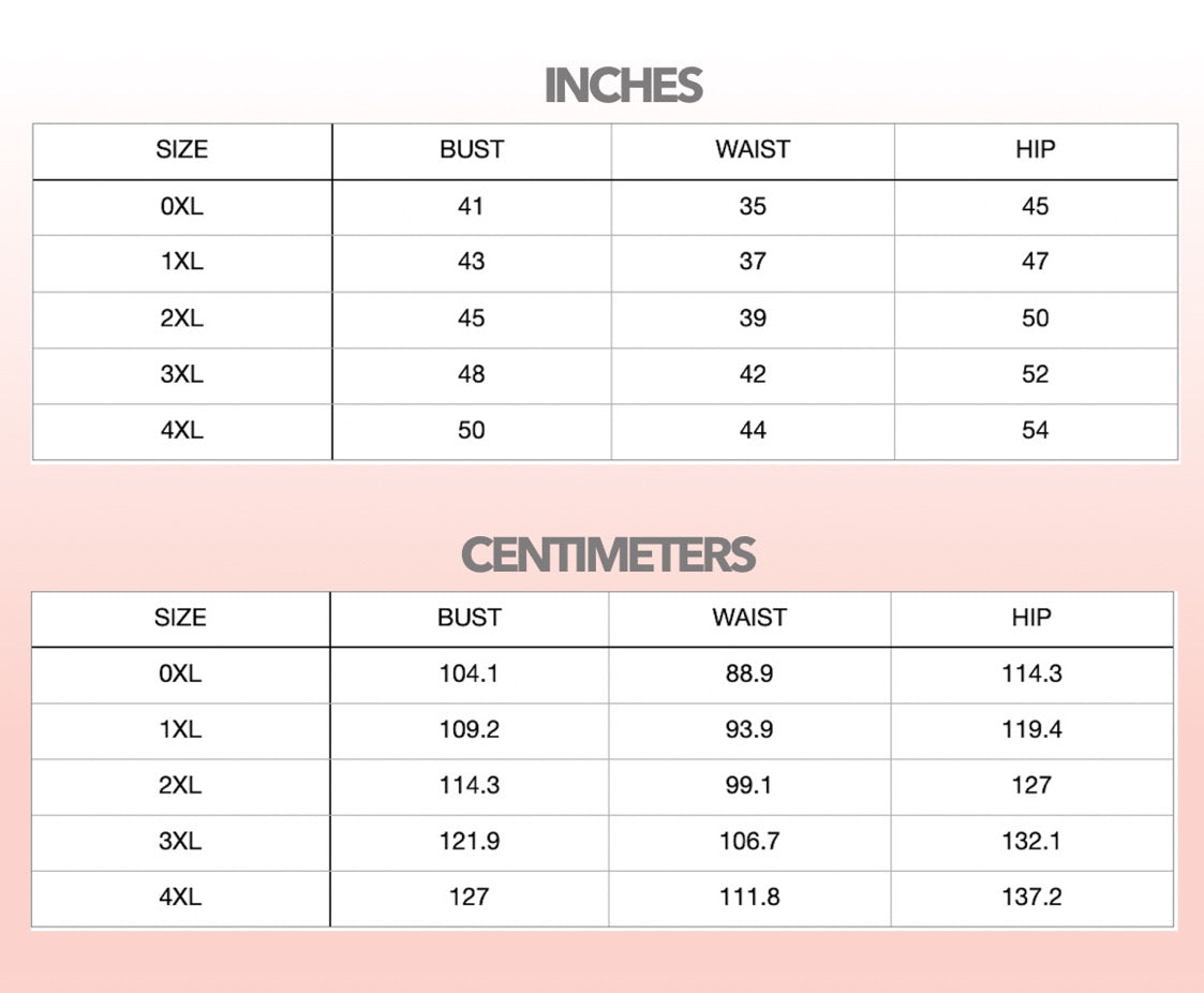 Patterns For Plus Size women size chart