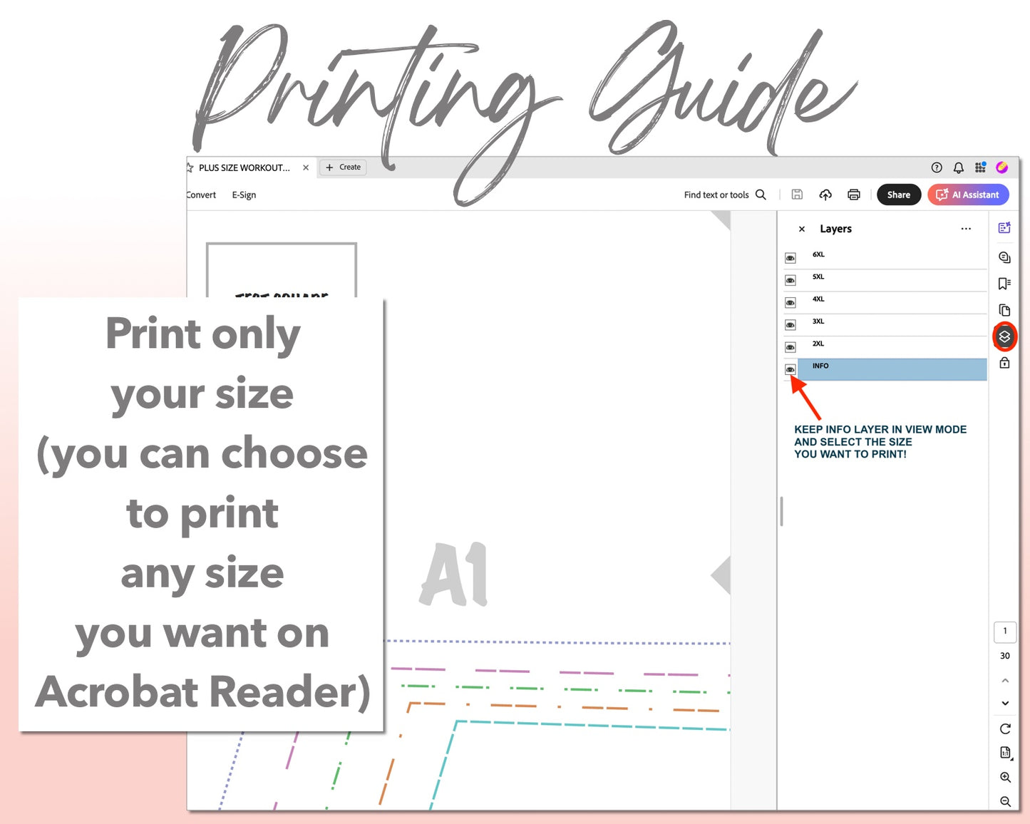 Plus Size Workout Tank Top sewing pattern printing guide.