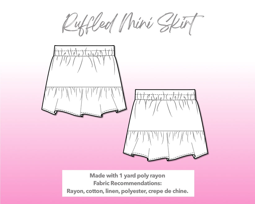 Ruffled Mini Skirt Sewing Pattern – Patterns For Less