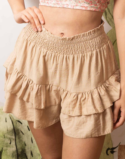 Side view of Ruffled Tiered Skort.