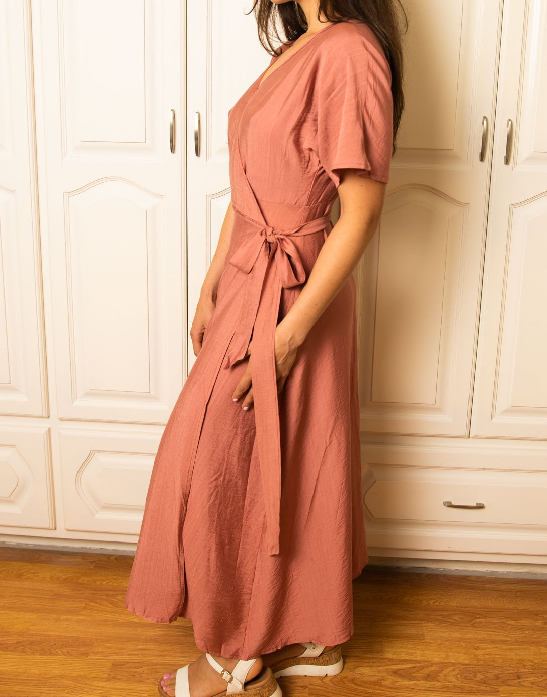 Kimono wrap dress maxi hotsell