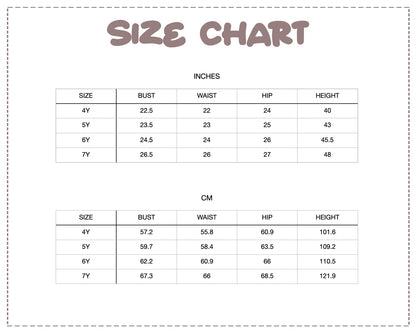 Patterns For Kidz size chart.