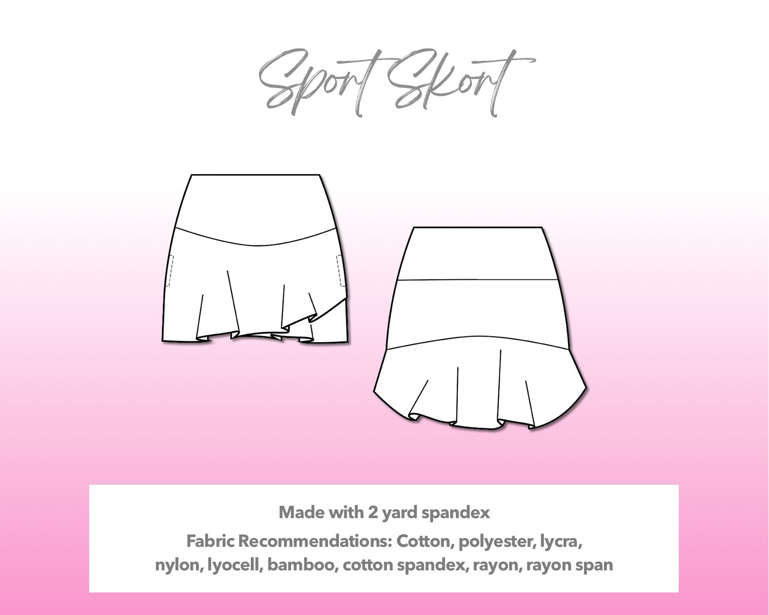 Sport Skort Sewing Pattern Patterns For Less