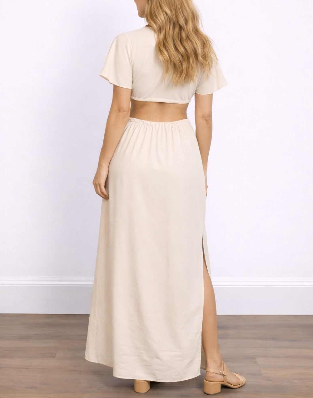 Tie Front Side Cutout Maxi Dress Sewing Pattern
