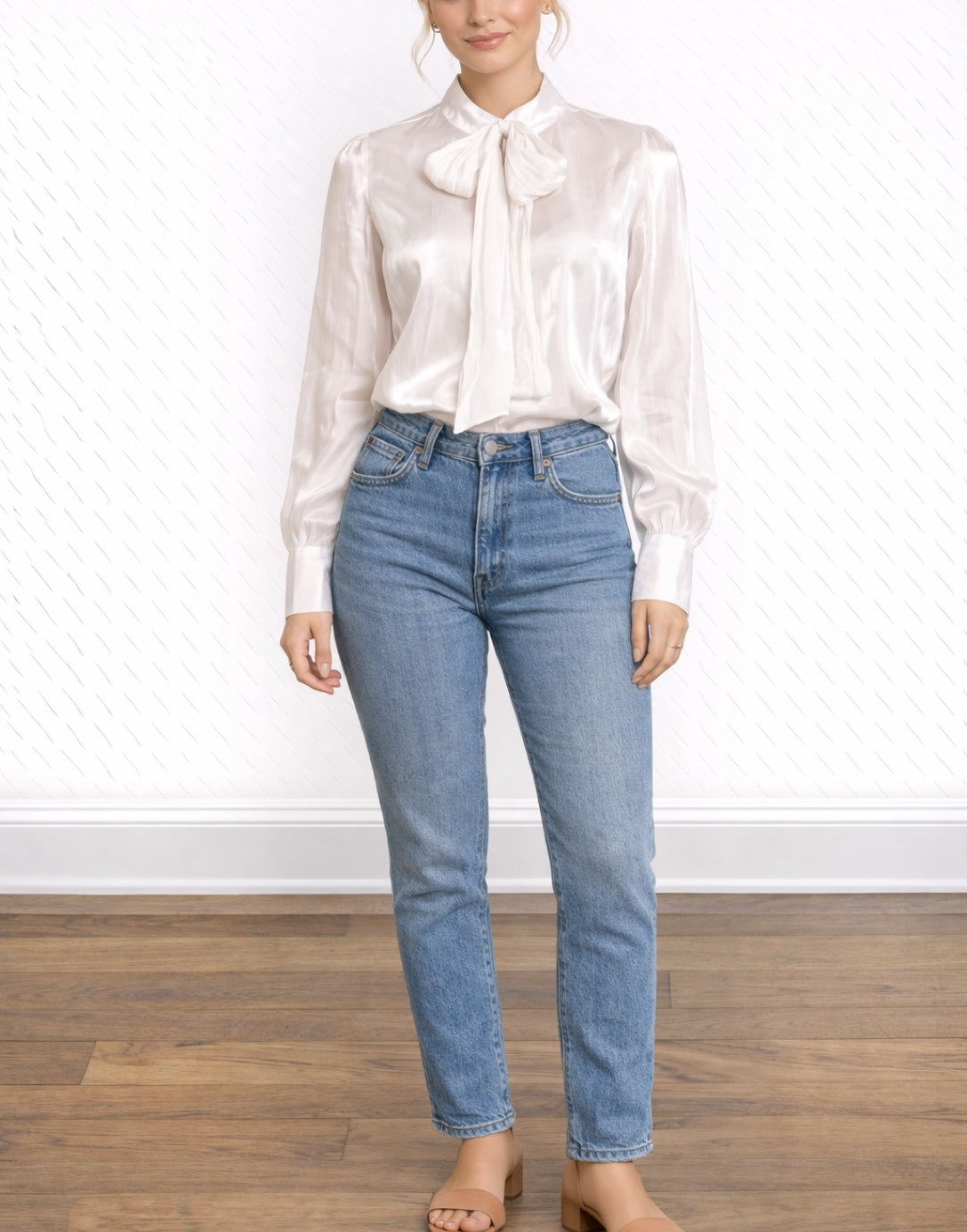 Tie Neck Puff Long Sleeve Blouse Sewing Pattern – Patterns For Less