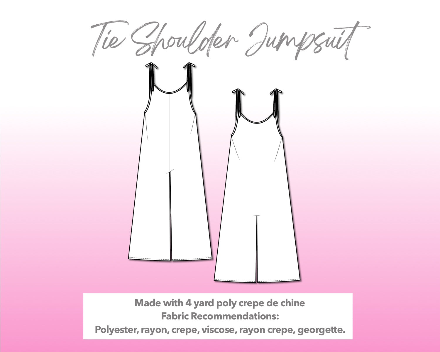 Tie Shoulder Cami Jumpsuit Sewing Pattern – Patterns For Less
