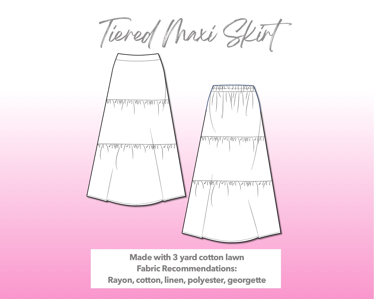 Tiered maxi skirt clearance pattern