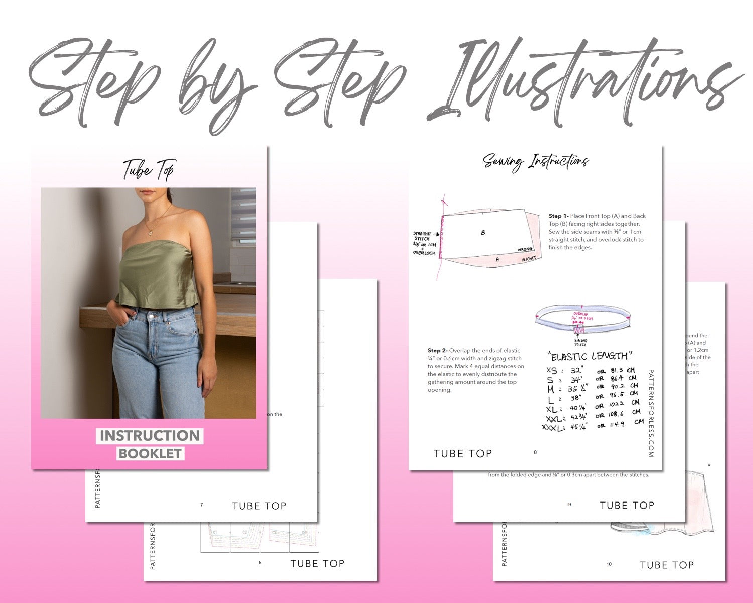 Satin Tube Top Sewing Pattern – Patterns For Less satin-tube-top-sewing-pattern-patterns-for-less