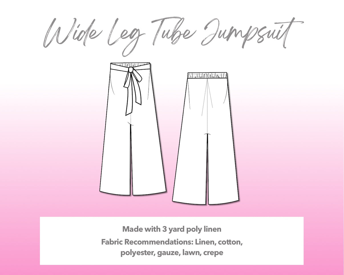 Wide Leg Tube Jumpsuit Sewing Pattern Patterns For Less