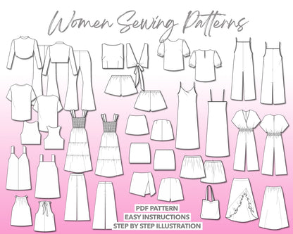 Illustration and detailed description for sewing patterns