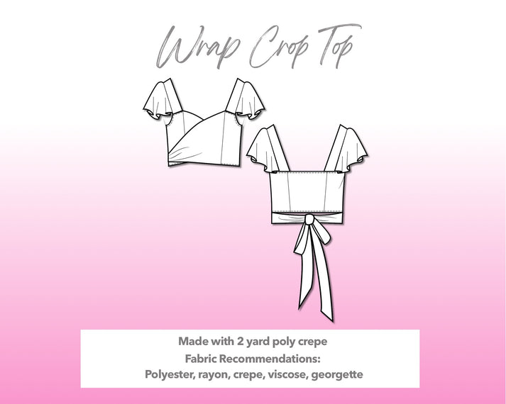 Sweetheart Neck Wrap Crop Top Sewing Pattern – Patterns For Less