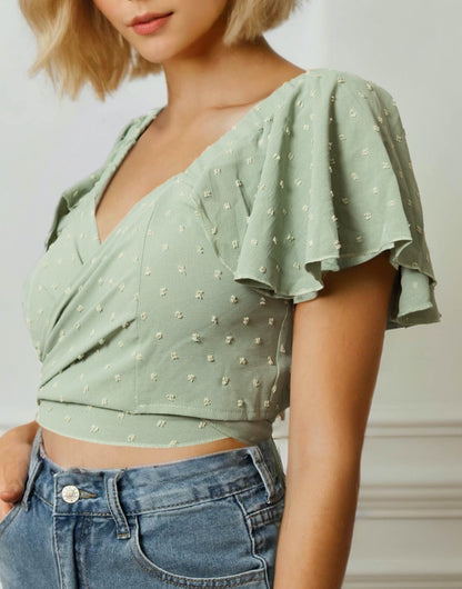 Side view of Wrap Crop Top.