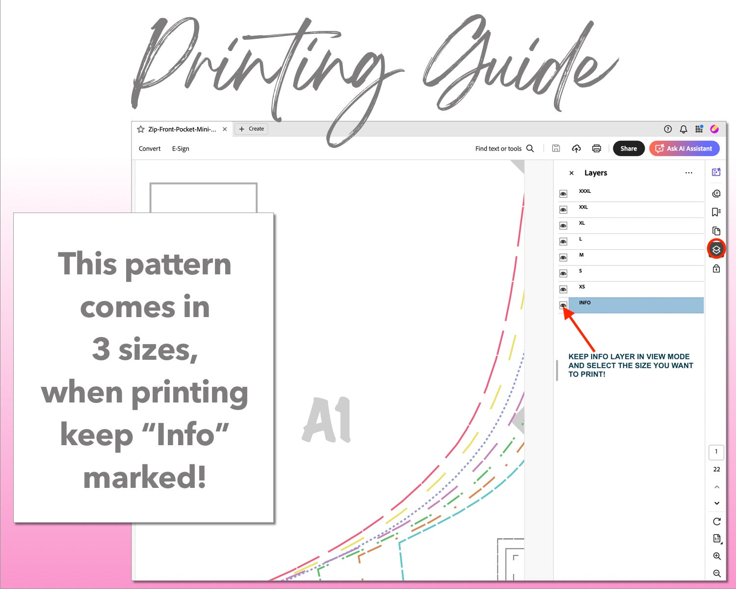 Zip Front Pocket Mini Overall Dress sewing pattern printing guide.